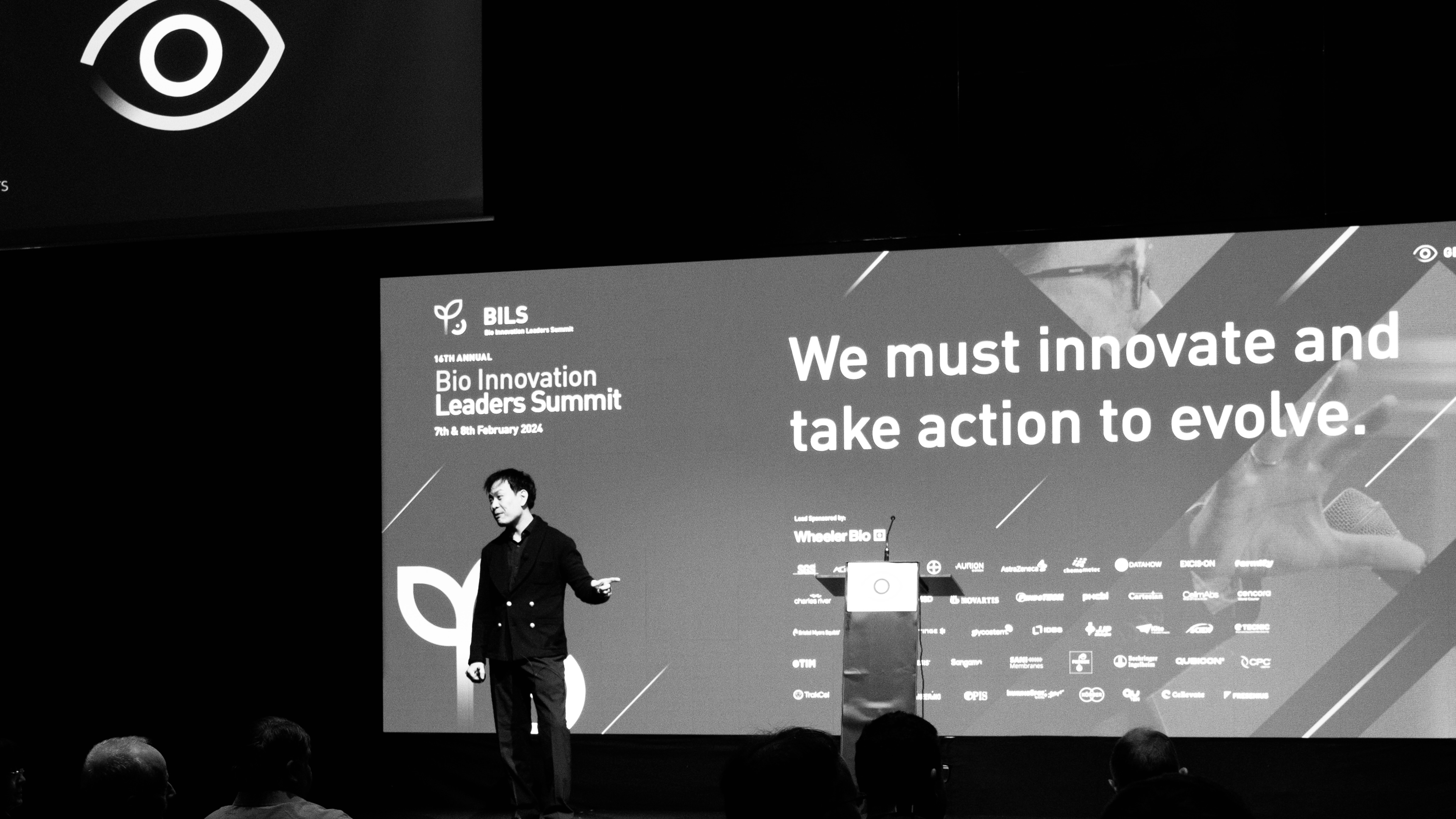 photo from the circle forum, keynote on stage, BILS, Bio Innovation Leaders Summit